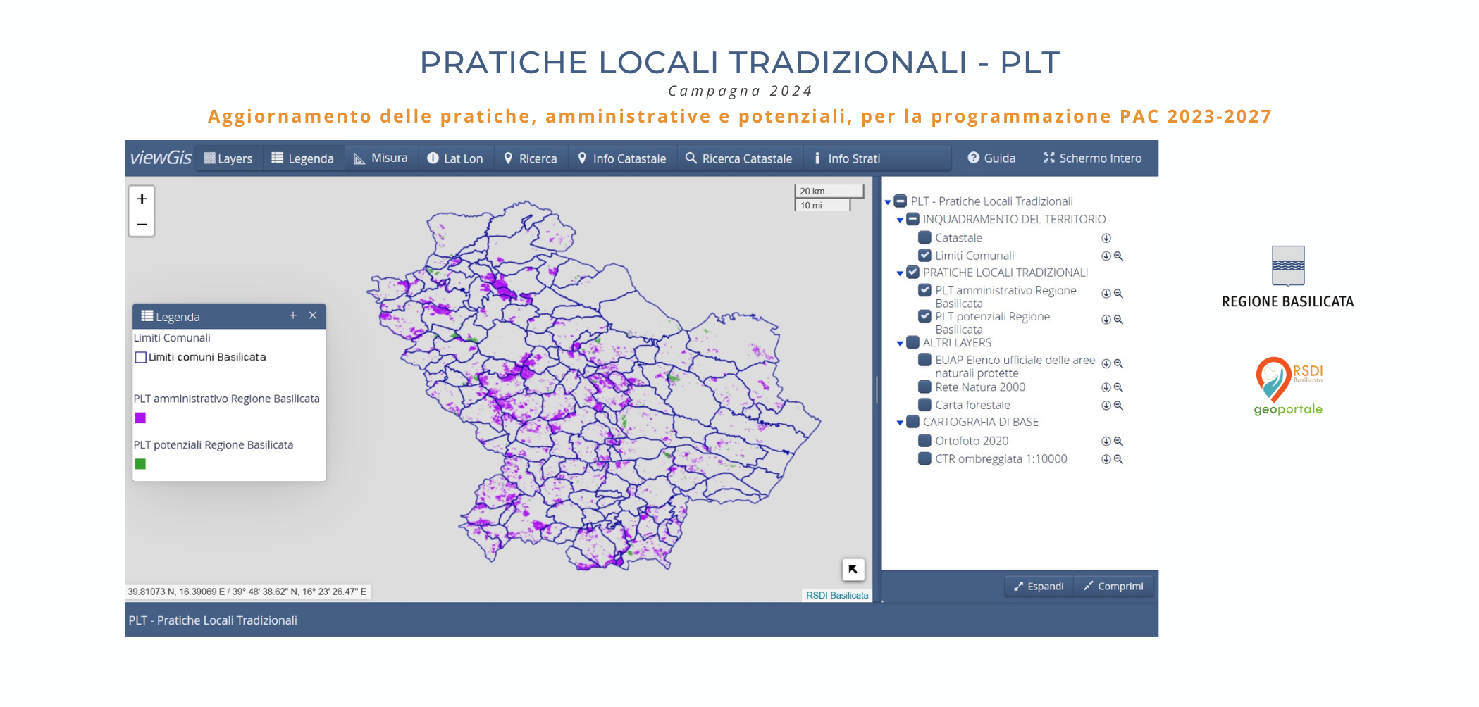 Pratiche Locali Tradizionali – Aggiornamento strati informativi