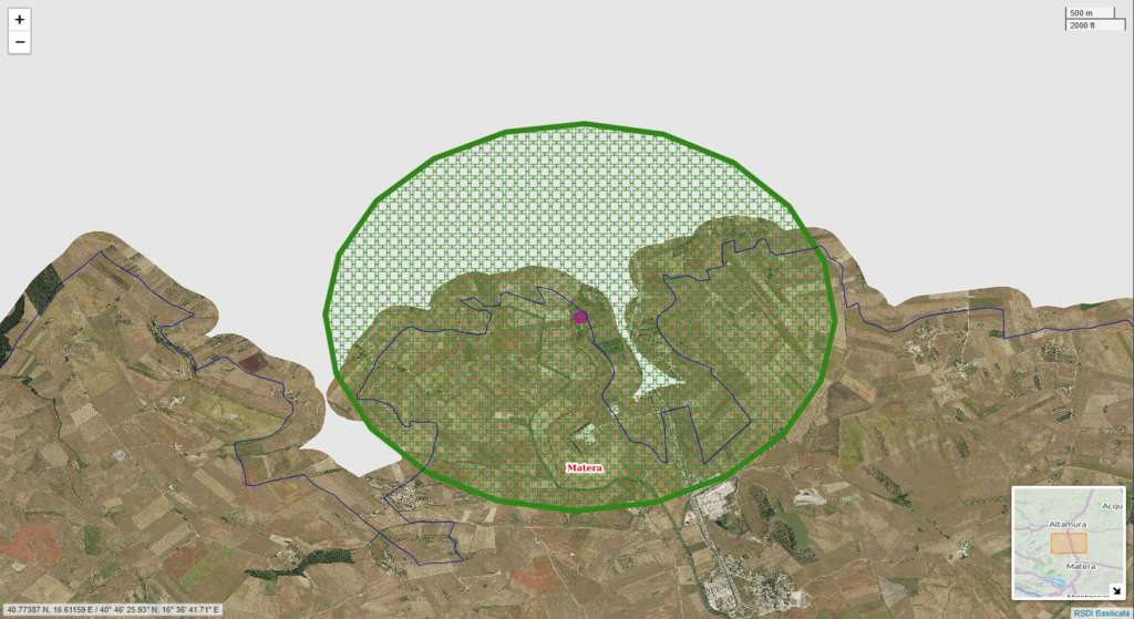 Focolaio di Matera: mappatura della Zona Infetta e della Zona Cuscinetto